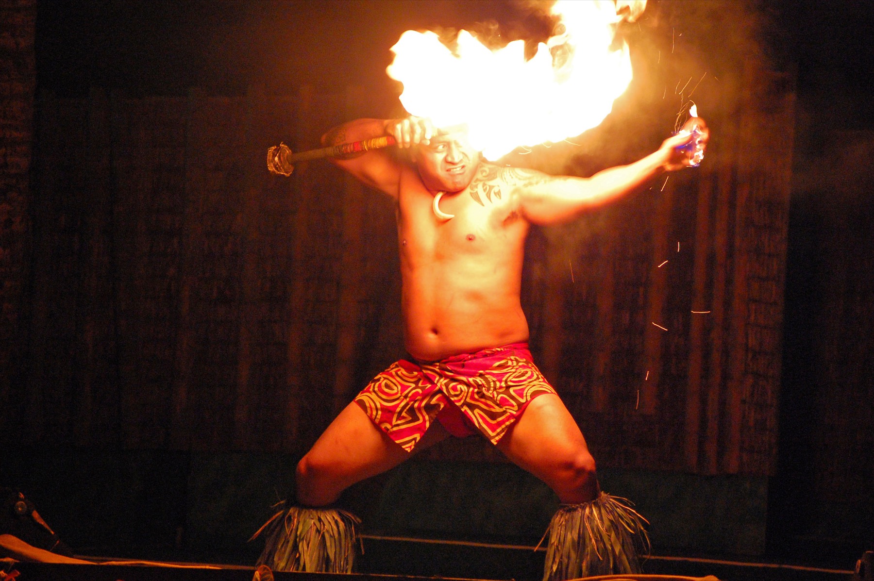 The fire knife closing the programme
